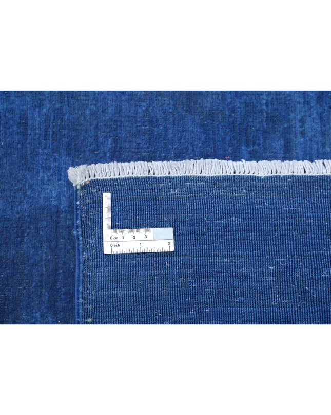 Overdye 9' 7" X 13' 6" Hand Knotted Wool Rug 9' 7" X 13' 6" (292 X 411) / Blue / Wool