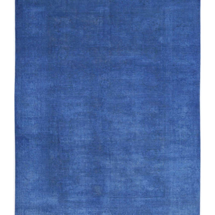 Overdye 9' 7" X 13' 6" Hand Knotted Wool Rug 9' 7" X 13' 6" (292 X 411) / Blue / Wool
