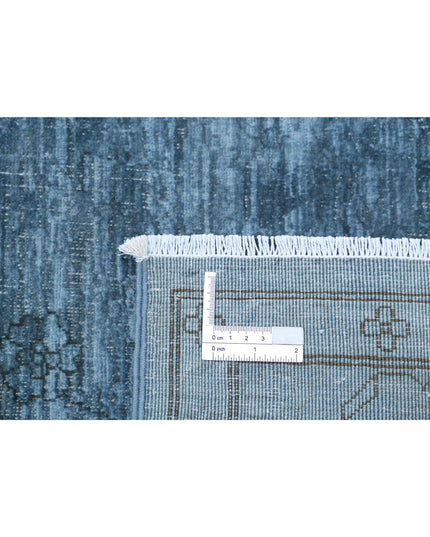 Overdye 8' 11" X 11' 6" Hand Knotted Wool Rug 8' 11" X 11' 6" (272 X 351) / Blue / Wool