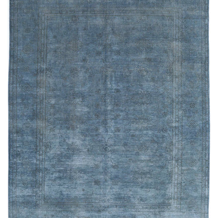Overdye 8' 11" X 11' 6" Hand Knotted Wool Rug 8' 11" X 11' 6" (272 X 351) / Blue / Wool