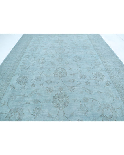 Overdye 9' 11" X 13' 10" Hand Knotted Wool Rug 9' 11" X 13' 10" (302 X 422) / Green / Wool