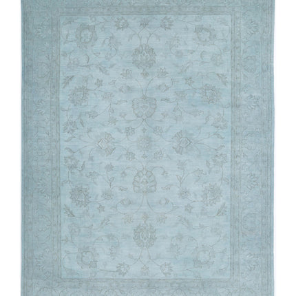 Overdye 9' 11" X 13' 10" Hand Knotted Wool Rug 9' 11" X 13' 10" (302 X 422) / Green / Wool