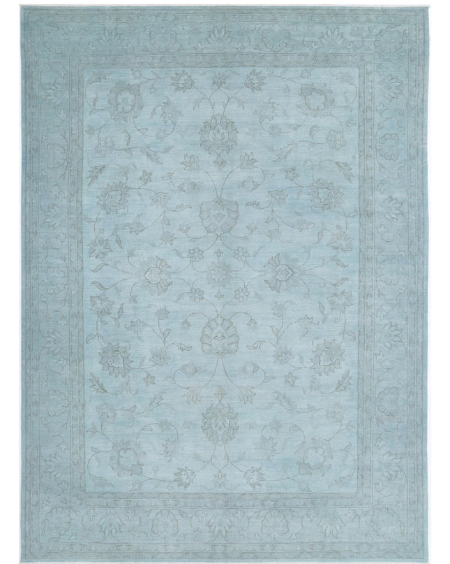 Overdye 9' 11" X 13' 10" Hand Knotted Wool Rug 9' 11" X 13' 10" (302 X 422) / Green / Wool