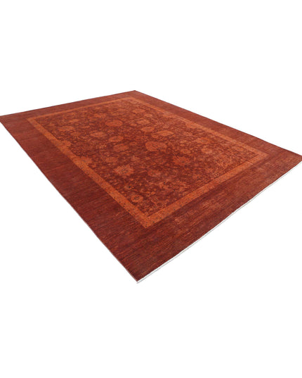Overdye 8' 9" X 11' 3" Hand Knotted Wool Rug 8' 9" X 11' 3" (267 X 343) / Rust / Wool