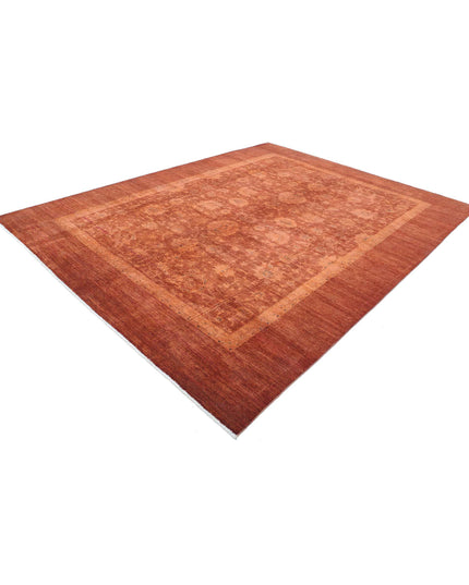 Overdye 8' 9" X 11' 3" Hand Knotted Wool Rug 8' 9" X 11' 3" (267 X 343) / Rust / Wool