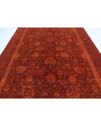 Overdye 8' 9" X 11' 3" Hand Knotted Wool Rug 8' 9" X 11' 3" (267 X 343) / Rust / Wool
