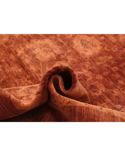 Overdye 8' 9" X 11' 3" Hand Knotted Wool Rug 8' 9" X 11' 3" (267 X 343) / Rust / Wool