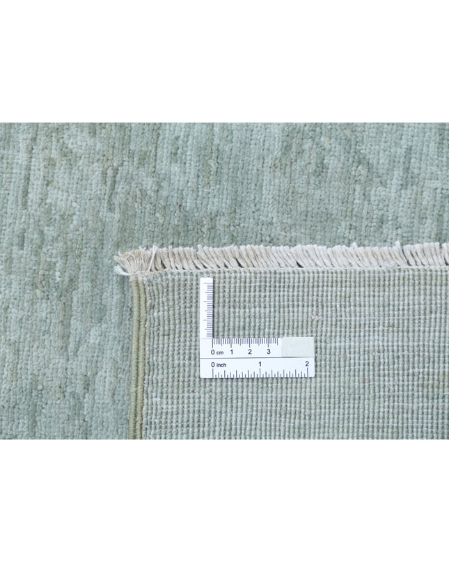 Overdye 7' 11" X 10' 1" Hand Knotted Wool Rug 7' 11" X 10' 1" (241 X 307) / Green / Wool