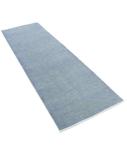 Overdye 2' 9" X 7' 10" Hand Knotted Wool Rug 2' 9" X 7' 10" (84 X 239) / Grey / Wool