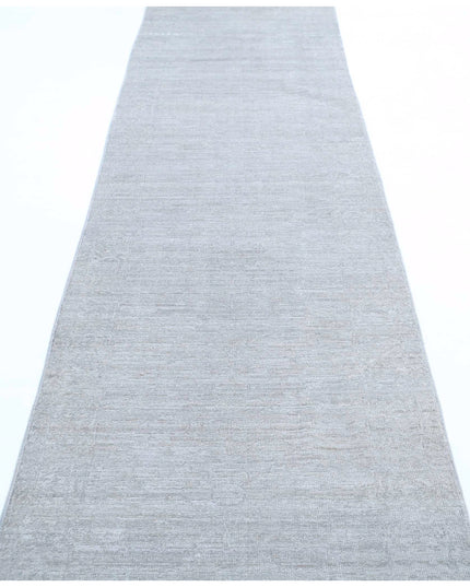 Overdye 2' 7" X 12' 2" Hand Knotted Wool Rug 2' 7" X 12' 2" (79 X 371) / Grey / Wool