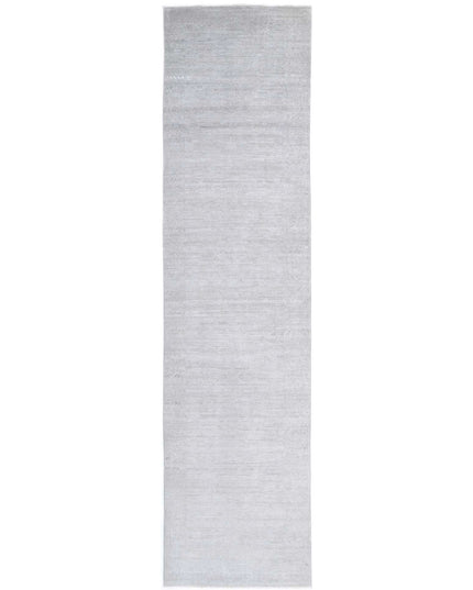 Overdye 2' 7" X 12' 2" Hand Knotted Wool Rug 2' 7" X 12' 2" (79 X 371) / Grey / Wool