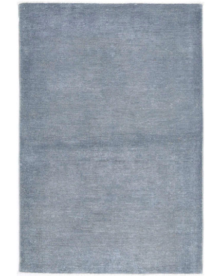 Overdye 3' 3" X 4' 10" Hand Knotted Wool Rug 3' 3" X 4' 10" (99 X 147) / Grey / Wool