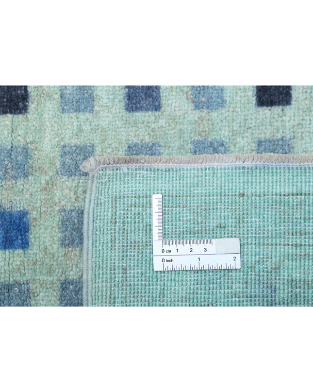 Overdye 3' 2" X 4' 11" Hand Knotted Wool Rug 3' 2" X 4' 11" (97 X 150) / Green / Wool