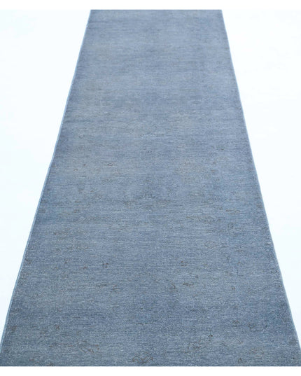 Overdye 2' 7" X 10' 5" Hand Knotted Wool Rug 2' 7" X 10' 5" (79 X 318) / Grey / Wool
