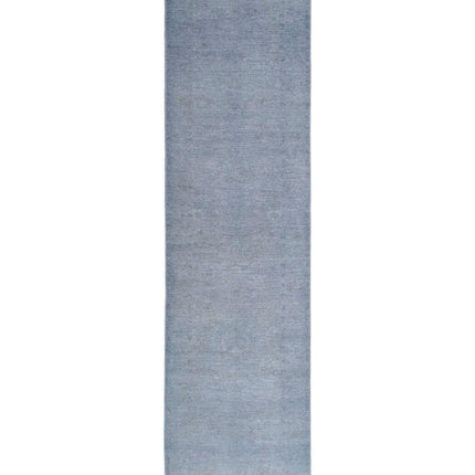 Overdye 2' 7" X 10' 5" Hand Knotted Wool Rug 2' 7" X 10' 5" (79 X 318) / Grey / Wool