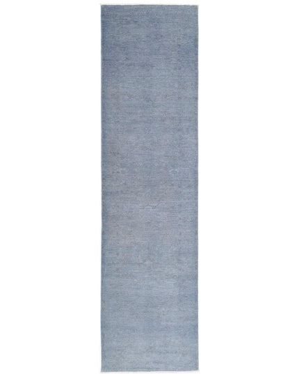 Overdye 2' 7" X 10' 5" Hand Knotted Wool Rug 2' 7" X 10' 5" (79 X 318) / Grey / Wool