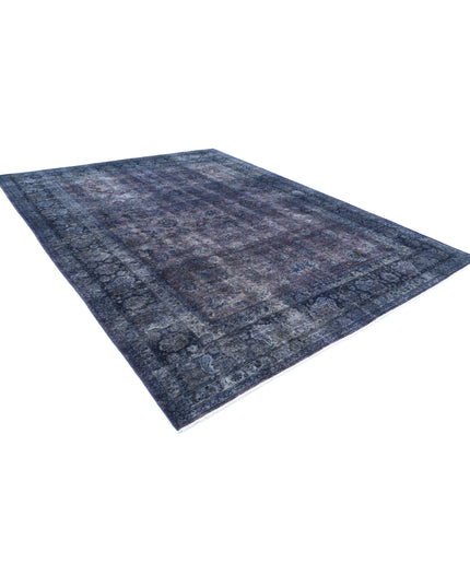Overdye 9' 9" X 12' 10" Hand Knotted Wool Rug 9' 9" X 12' 10" (297 X 391) / Purple / Wool