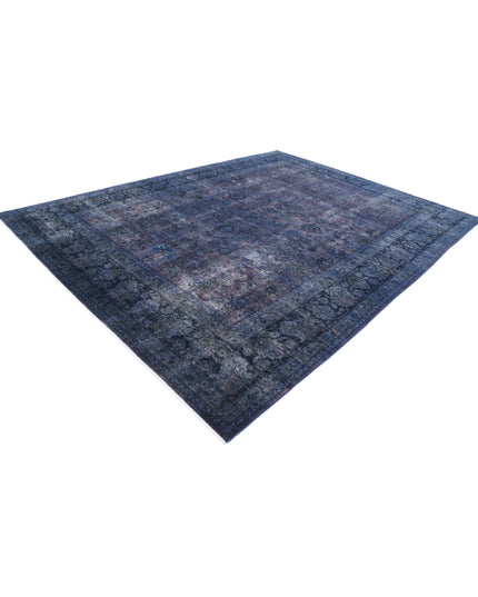 Overdye 9' 9" X 12' 10" Hand Knotted Wool Rug 9' 9" X 12' 10" (297 X 391) / Purple / Wool
