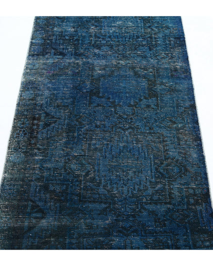 Overdye 2' 6" X 12' 2" Hand Knotted Wool Rug 2' 6" X 12' 2" (76 X 371) / Blue / Wool