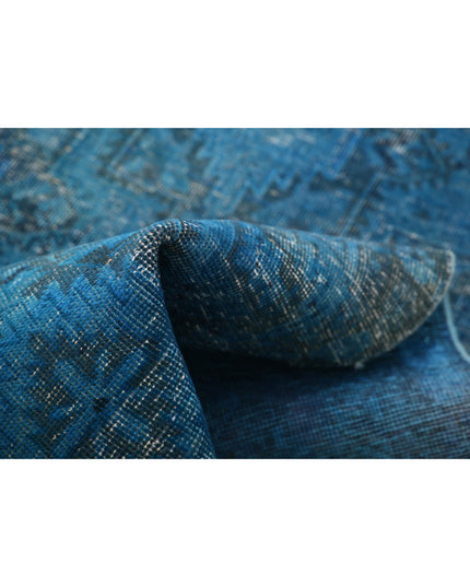 Overdye 2' 6" X 12' 2" Hand Knotted Wool Rug 2' 6" X 12' 2" (76 X 371) / Blue / Wool