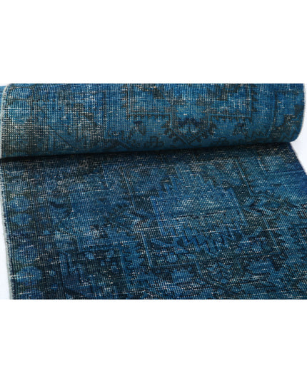 Overdye 2' 6" X 12' 2" Hand Knotted Wool Rug 2' 6" X 12' 2" (76 X 371) / Blue / Wool