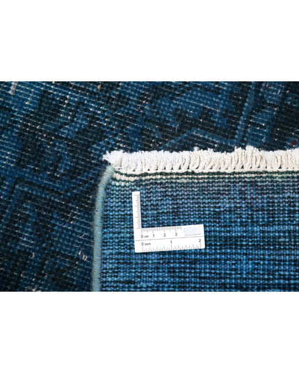 Overdye 2' 6" X 12' 2" Hand Knotted Wool Rug 2' 6" X 12' 2" (76 X 371) / Blue / Wool