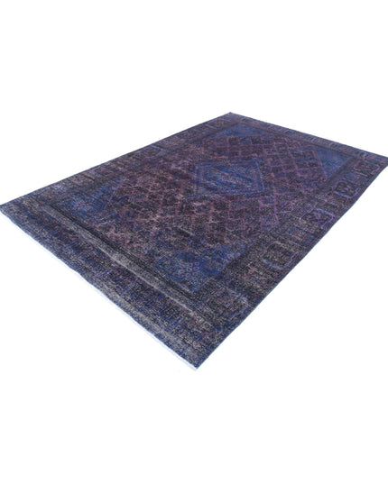 Overdye 6' 9" X 10' 2" Hand Knotted Wool Rug 6' 9" X 10' 2" (206 X 310) / Purple / Wool