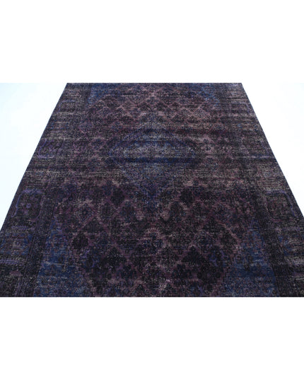 Overdye 6' 9" X 10' 2" Hand Knotted Wool Rug 6' 9" X 10' 2" (206 X 310) / Purple / Wool