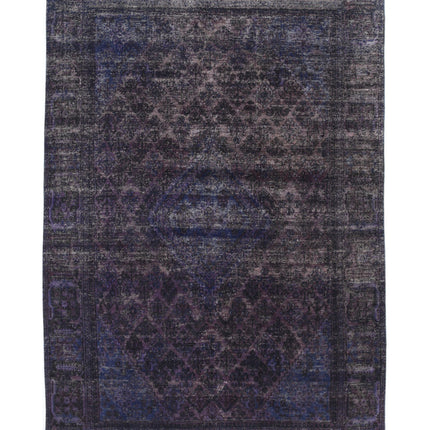 Overdye 6' 9" X 10' 2" Hand Knotted Wool Rug 6' 9" X 10' 2" (206 X 310) / Purple / Wool