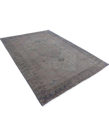 Overdye 6' 8" X 9' 5" Hand Knotted Wool Rug 6' 8" X 9' 5" (203 X 287) / Brown / Wool