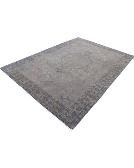 Overdye 6' 8" X 9' 5" Hand Knotted Wool Rug 6' 8" X 9' 5" (203 X 287) / Brown / Wool
