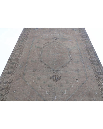 Overdye 6' 8" X 9' 5" Hand Knotted Wool Rug 6' 8" X 9' 5" (203 X 287) / Brown / Wool