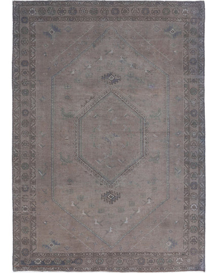 Overdye 6' 8" X 9' 5" Hand Knotted Wool Rug 6' 8" X 9' 5" (203 X 287) / Brown / Wool