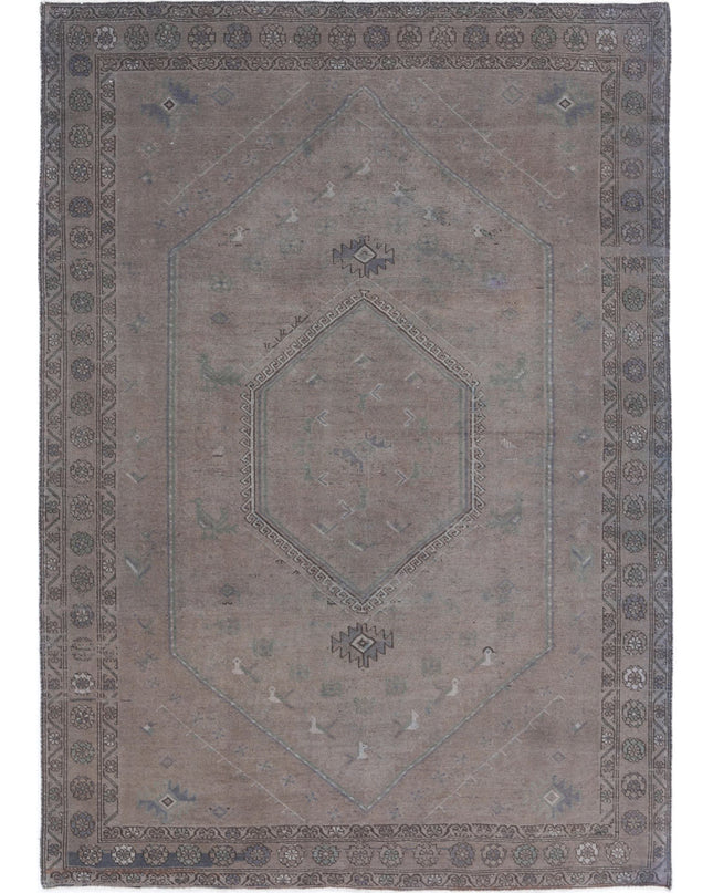 Overdye 6' 8" X 9' 5" Hand Knotted Wool Rug 6' 8" X 9' 5" (203 X 287) / Brown / Wool