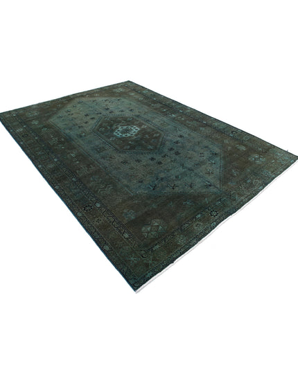 Overdye 7' 0" X 9' 8" Hand Knotted Wool Rug 7' 0" X 9' 8" (213 X 295) / Green / Wool
