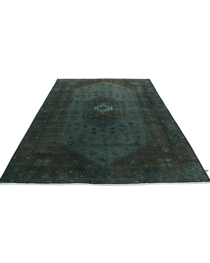 Overdye 7' 0" X 9' 8" Hand Knotted Wool Rug 7' 0" X 9' 8" (213 X 295) / Green / Wool