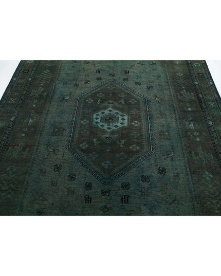 Overdye 7' 0" X 9' 8" Hand Knotted Wool Rug 7' 0" X 9' 8" (213 X 295) / Green / Wool