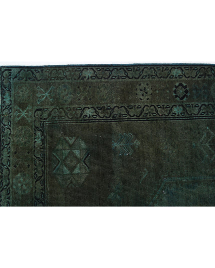 Overdye 7' 0" X 9' 8" Hand Knotted Wool Rug 7' 0" X 9' 8" (213 X 295) / Green / Wool