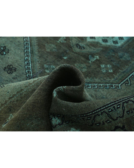 Overdye 7' 0" X 9' 8" Hand Knotted Wool Rug 7' 0" X 9' 8" (213 X 295) / Green / Wool