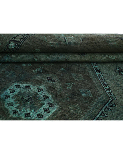 Overdye 7' 0" X 9' 8" Hand Knotted Wool Rug 7' 0" X 9' 8" (213 X 295) / Green / Wool