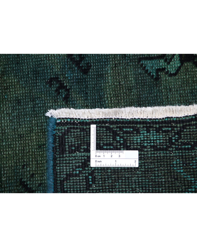 Overdye 7' 0" X 9' 8" Hand Knotted Wool Rug 7' 0" X 9' 8" (213 X 295) / Green / Wool