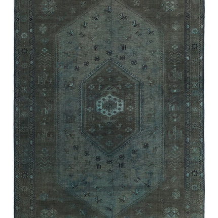 Overdye 7' 0" X 9' 8" Hand Knotted Wool Rug 7' 0" X 9' 8" (213 X 295) / Green / Wool
