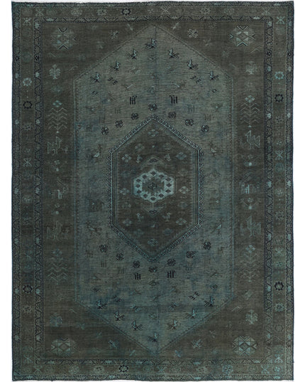 Overdye 7' 0" X 9' 8" Hand Knotted Wool Rug 7' 0" X 9' 8" (213 X 295) / Green / Wool