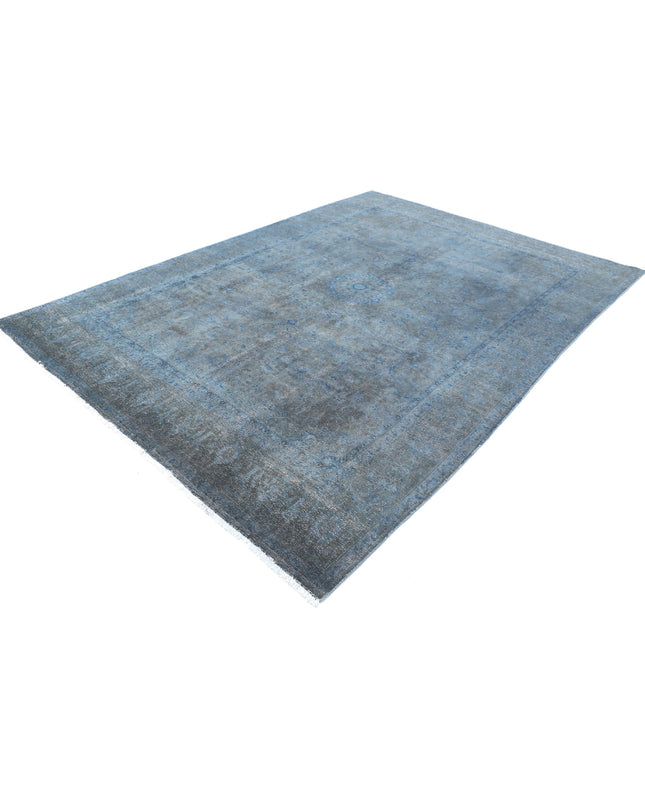 Overdye 7' 8" X 10' 11" Hand Knotted Wool Rug 7' 8" X 10' 11" (234 X 333) / Blue / Wool