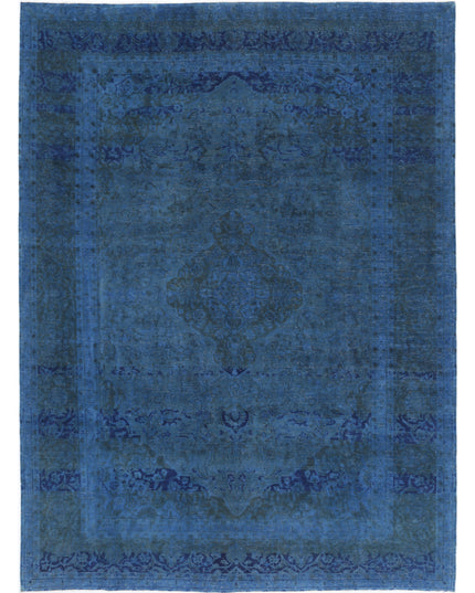 Overdye 8' 2" X 11' 0" Hand Knotted Wool Rug 8' 2" X 11' 0" (249 X 335) / Blue / Wool