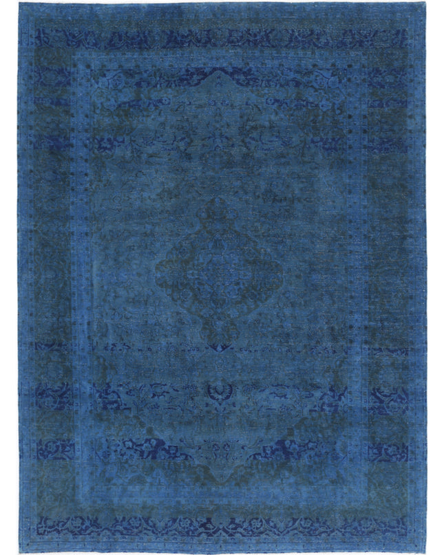 Overdye 8' 2" X 11' 0" Hand Knotted Wool Rug 8' 2" X 11' 0" (249 X 335) / Blue / Wool