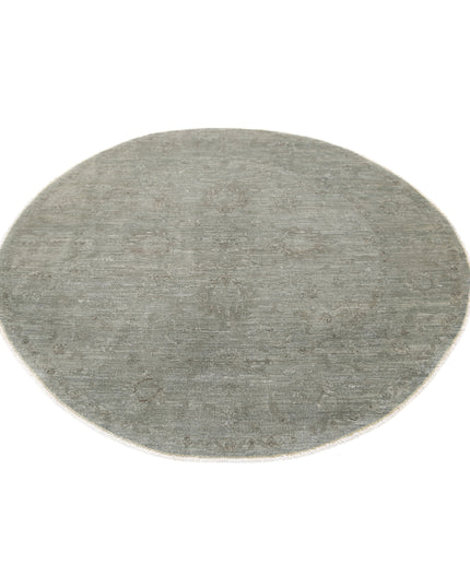 Overdye 5' 4" X 5' 6" Hand Knotted Wool Rug 5' 4" X 5' 6" (162 X 168) / Grey / Wool
