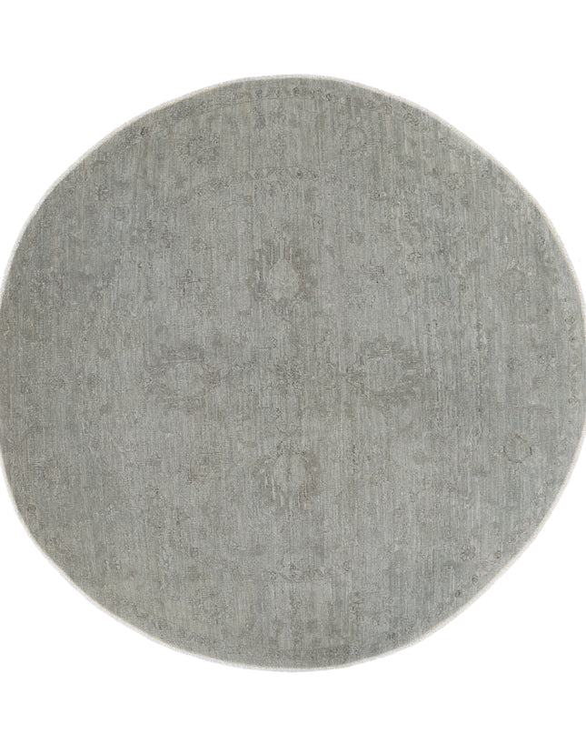 Overdye 5' 4" X 5' 6" Hand Knotted Wool Rug 5' 4" X 5' 6" (162 X 168) / Grey / Wool
