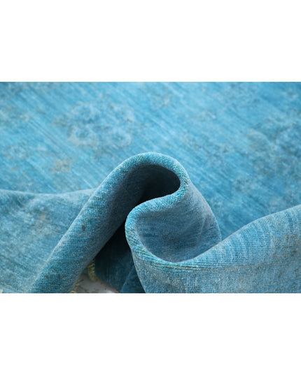 Overdye 5' 0" X 5' 2" Hand Knotted Wool Rug 5' 0" X 5' 2" (152 X 158) / Blue / Wool