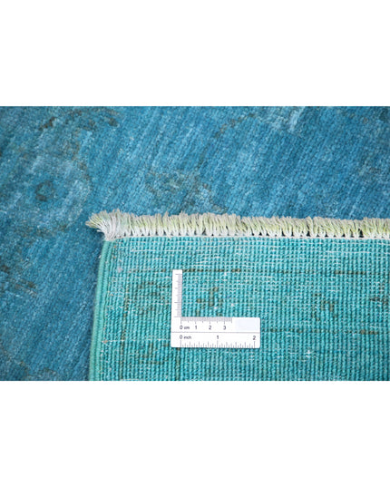 Overdye 5' 0" X 5' 2" Hand Knotted Wool Rug 5' 0" X 5' 2" (152 X 158) / Blue / Wool